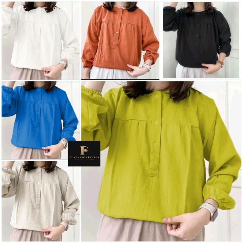 Puspa Atasan Blouse Jumbo Rayon Crinkle Terbaru