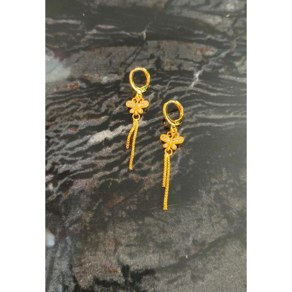 Anting juntai import-lapis emas