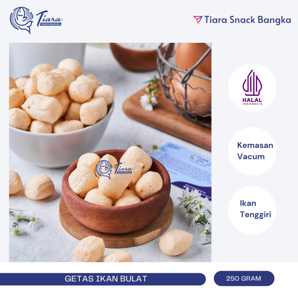 

Krupuk Getas Ikan Tenggiri Asli Bangka 250Gram/Snack/Kerupuk