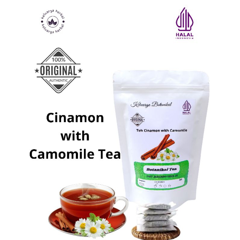 

Keluarga Botanikal Teh Camomile Whit Cinamon teh camomel+kayu manis isi 20 dan 30 teabag