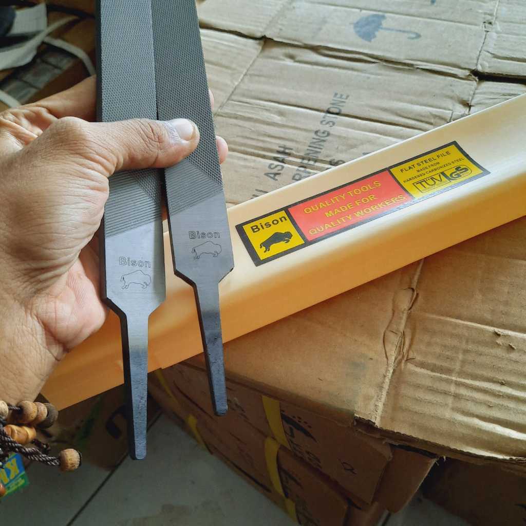 Kikir Besi Merk BISON 12" Kikir Besi ASLI ORIGINAL ,Kikir Gepeng