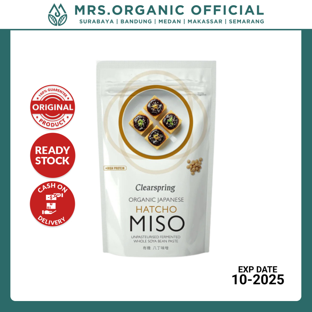 

Clearspring Organic Japanese Hatcho Miso 100% Soya Pouch (Unpasteurised) 300gr - Bumbu Masak MISO Jepang Saos Saus Bumbu MISO