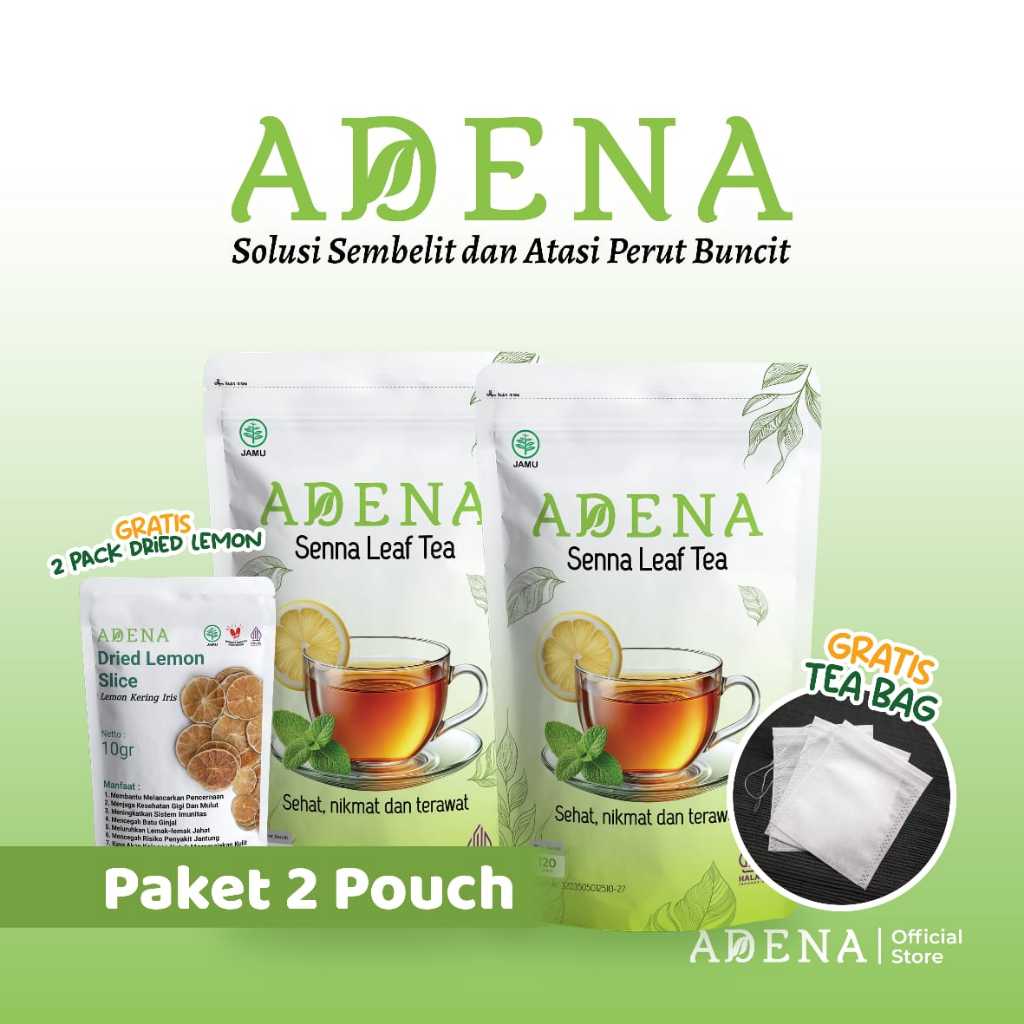 

PAKET HEMAT 2 PCS ADENA Senna Leaf Tea - Teh Detox Pembersih Usus Kotor Ampuh Melancarkan BAB