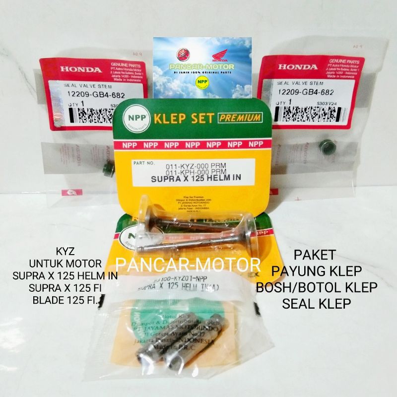 Payung/klep set+Bosh+seal,Supra x 125 fi/Helm in,Blade 125 fi,ORi/ASLi dari NPP.