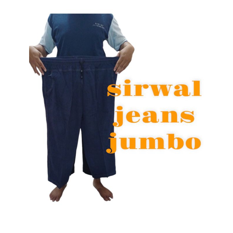 Celana Sirwal Jumbo Jeans denim pangsi jumbo dewasa