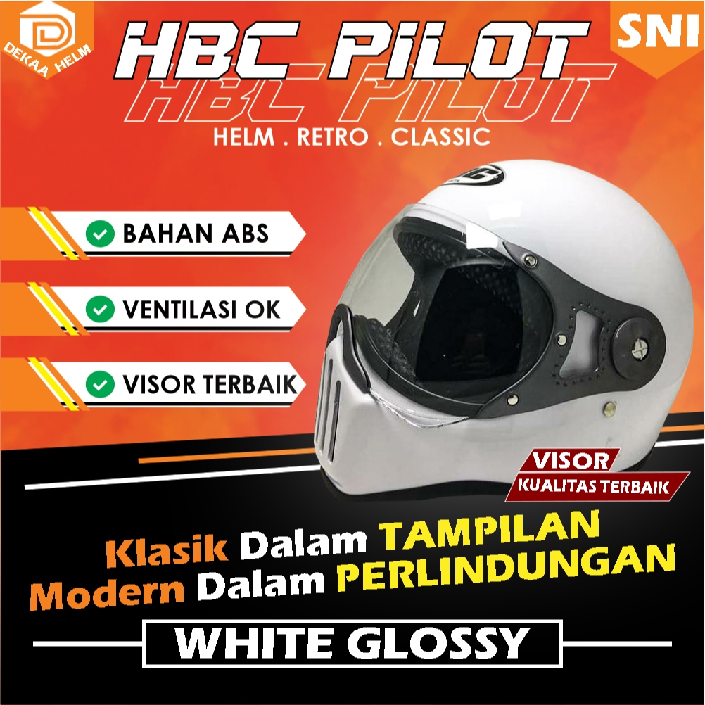 HELM HELEM HLEM HLM HELMET MOTOR CAKIL HBC PILOT RETRO CLASSIC KLASIK MURAH TERBARU BERKUALITAS KERE