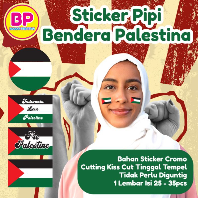 

Isi 25 Pcs Stiker Pipi Bendera Palestina