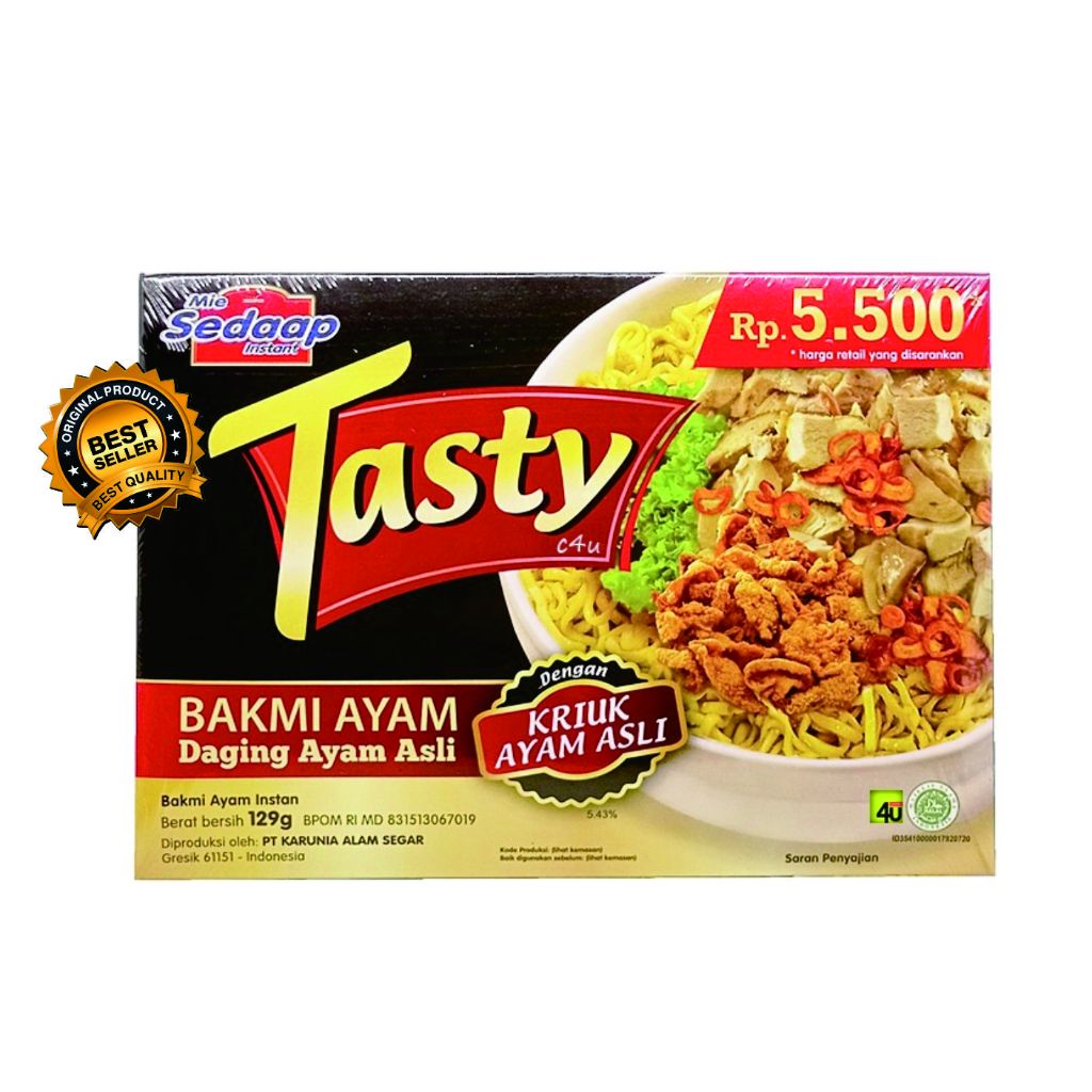 

Sedaap Tasty Mie Instan Bakmi Ayam 129 gr / Mie Sedaap Tasty Bakmi Ayam 129gr