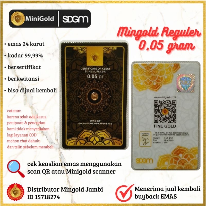 emas kecil Logam Mulia Minigold Reguler 0,05 gr black series