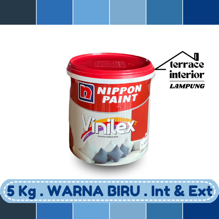 Cat Tembok Nippon Vinilex 5000 Interior & Exterior Biru 5 Kg