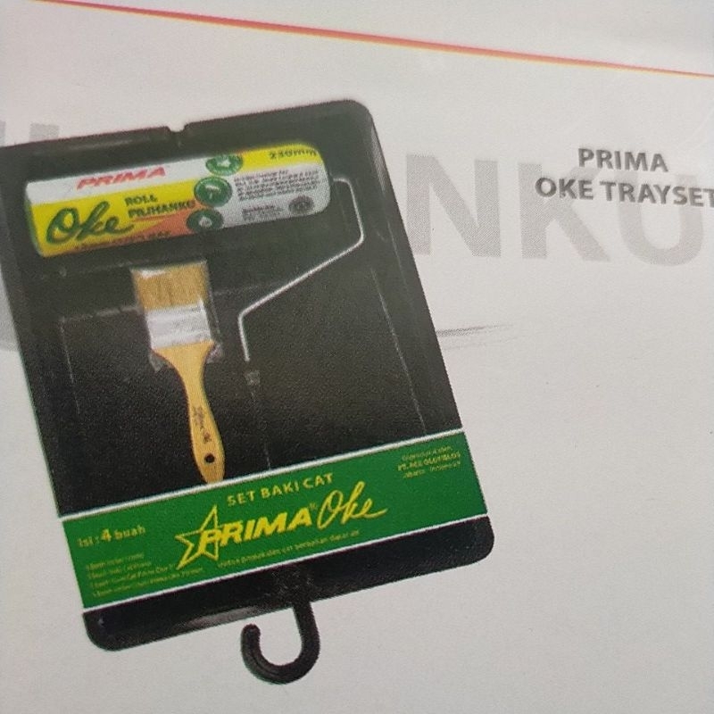 Paket cat tembok. Prima paket kuas roll. bak cat dan kuas putih