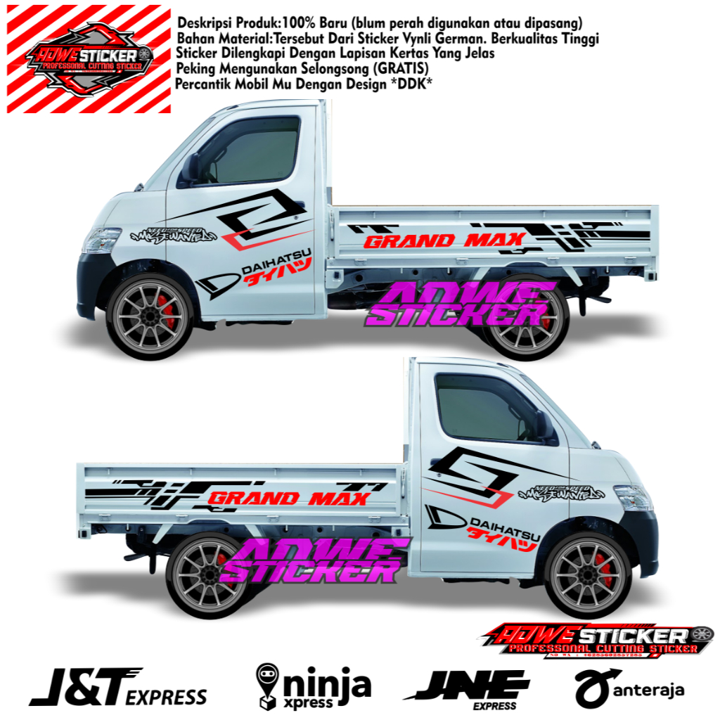 Stiker Cutting Mobil Pickup Grandmax Stiker Striping List Grandmax Stiker Variasi Bodi Samping Picku