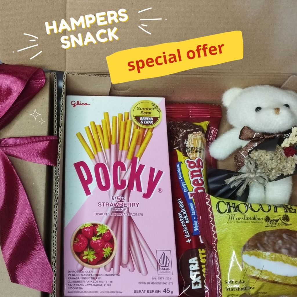

Hampers Ulang Tahun Wanita snack Kekinian