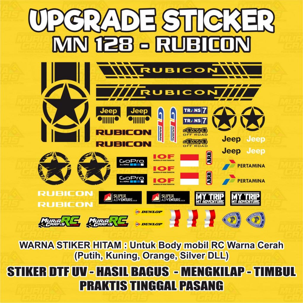 UPGRADE STIKER MOBIL RC MN 128 RUBICON