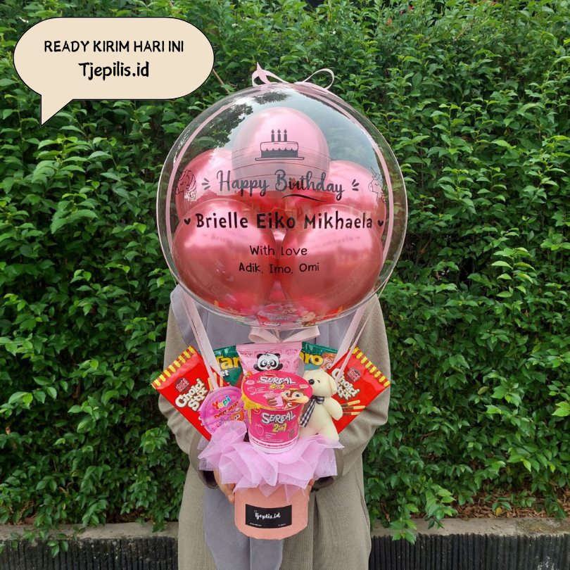 SASTIBRINAY - BUCKET BALON WISUDA ULANG TAHUN ANNIVERSARY BOUQUET BALON SNACK KADO GIFT