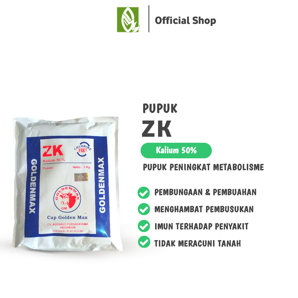 PUPUK ZK 1KG CAP GOLDEN MAX  KALIUM 50 PERSEN