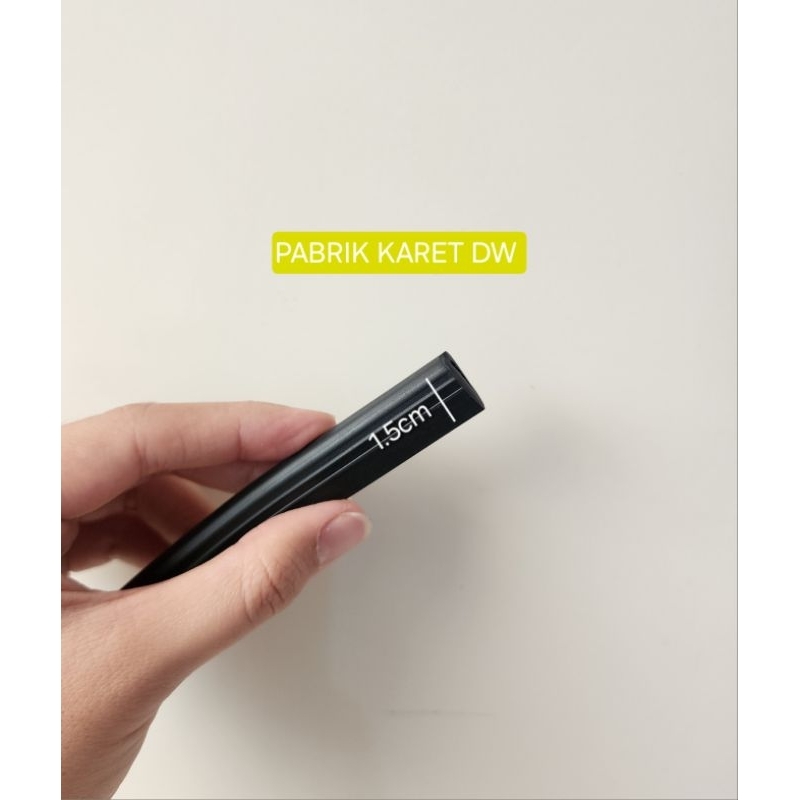 Karet List U jepit garis 1.5 cm lis u jepit 15 mm untuk plat 2 - 3 mm