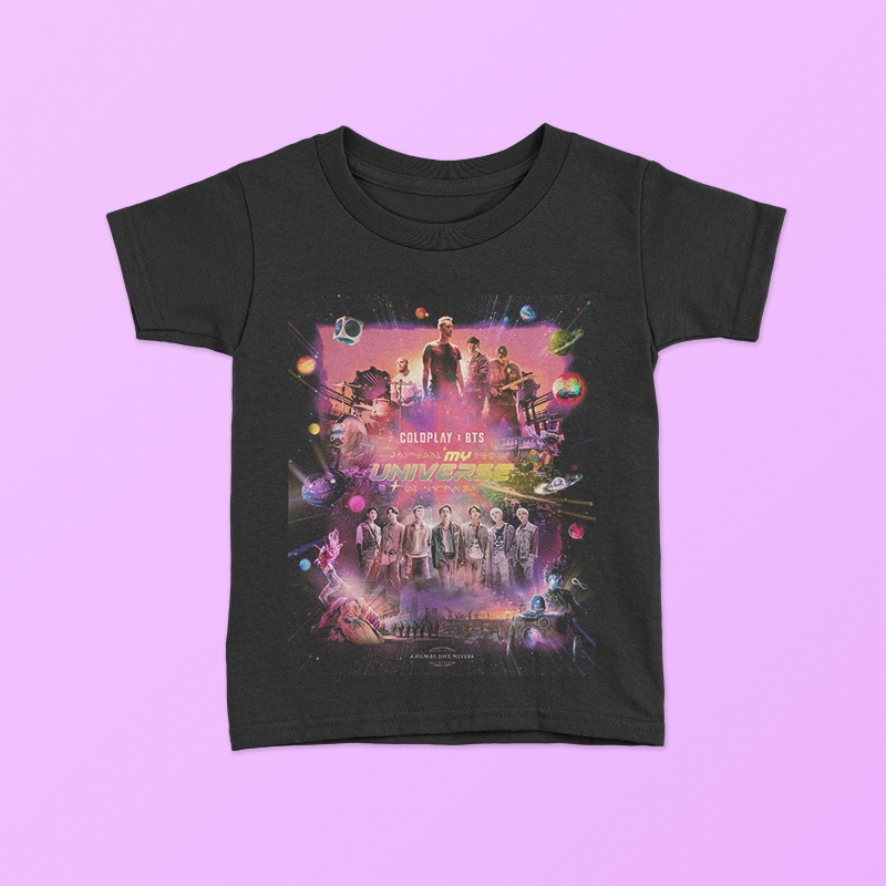 KAOS BAJU ANAK COLDPLAY X BTS MY UNIVERSE KPOP KOREAN KOREA BOYBAND TEE | TSHIRT DISTRO BABY KIDS TE