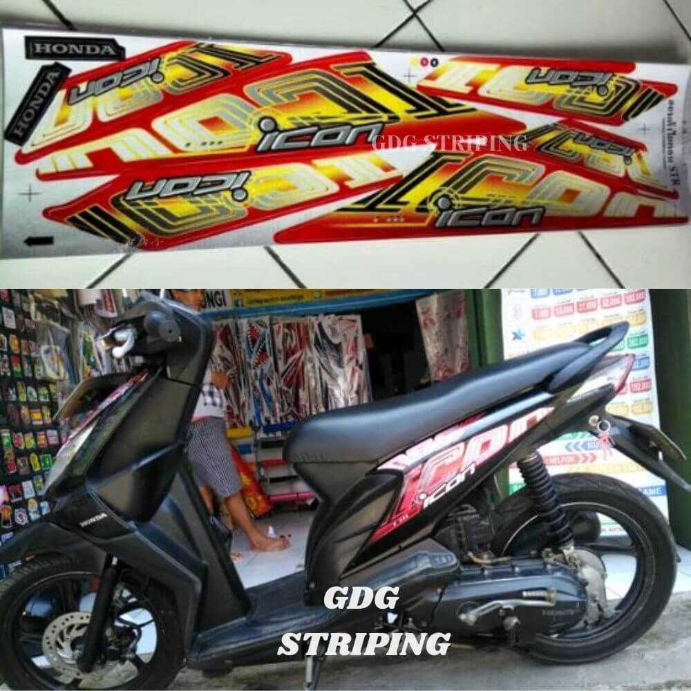Striping Stiker Variasi Beat Karbu Beat Lama Icon Cyber Murah