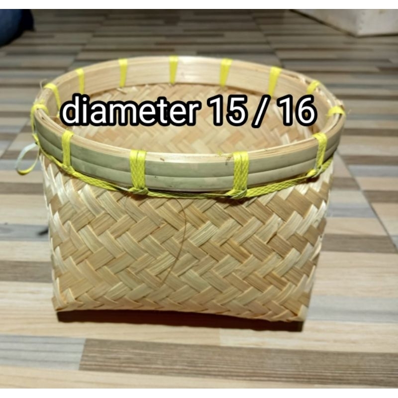 besek diameter 15/16cm/phiti/besek/wakul bambu/Tompo/anyaman bambu/pot bunga dari bambu/cathing/hamp