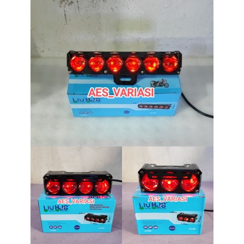LAMPU TEMBAK LED LASER SQL 3 MATA 4 MATA 5 MATA 6 MATA DEVIL EYE MERK LIU HJG 12VOLT 24VOLT SUPER TE