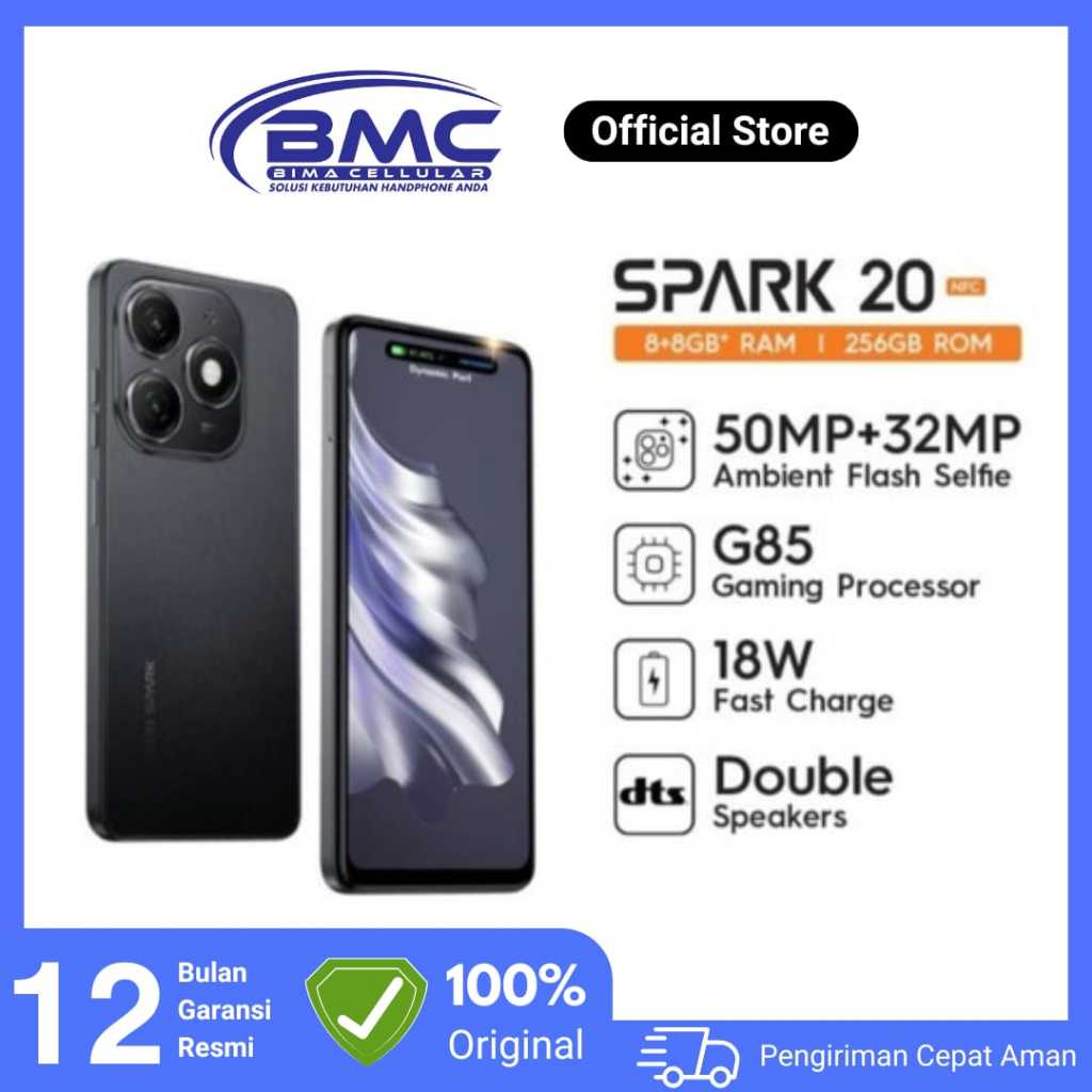 Tecno Spark 20 NFC Garansi Resmi