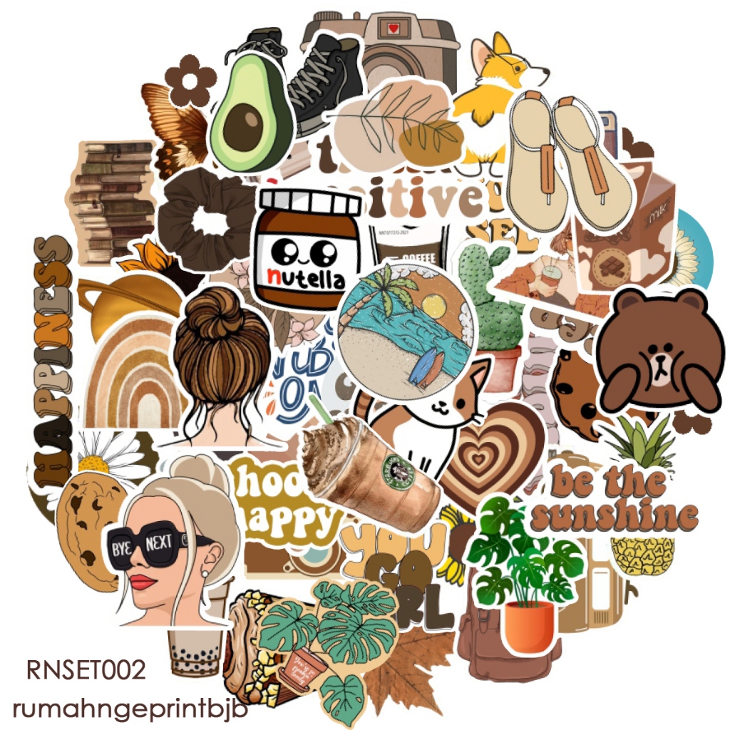 

100 pcs MINI COKLAT STIKER AESTHETIC WATERPROOF