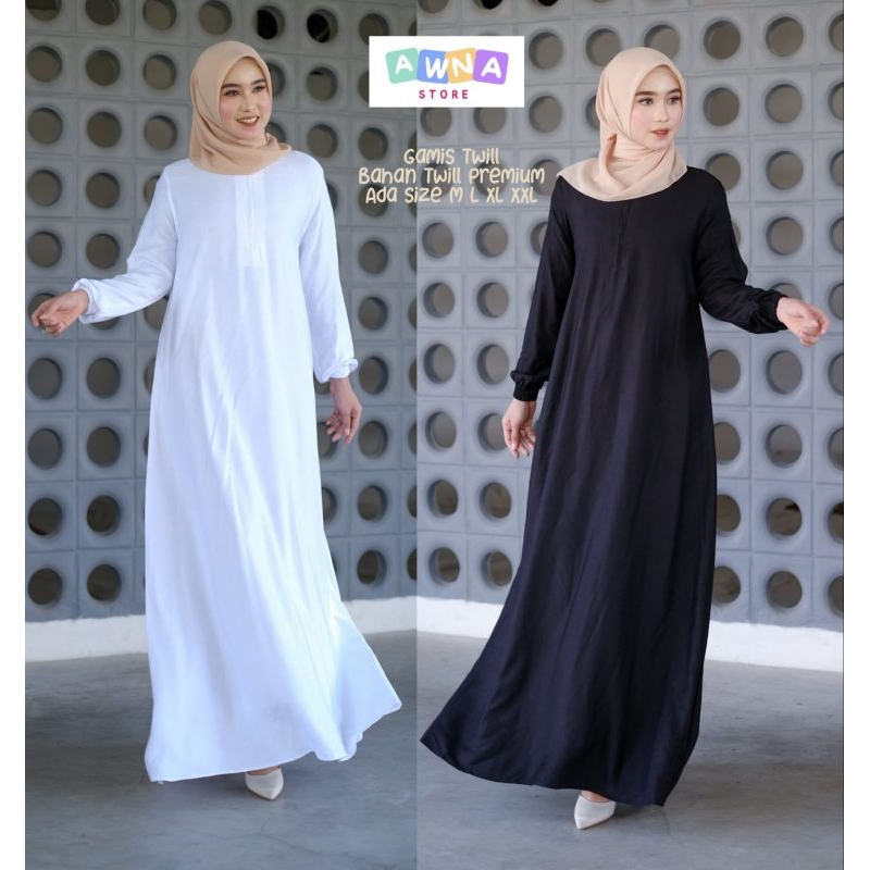 Gamis Manasik Haji Putih Polos Rayon Twill