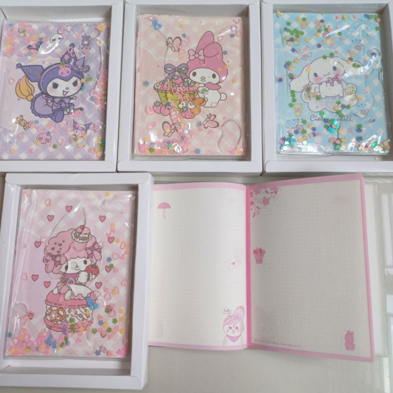 

Buku jurnal note memo air glitter sanrio KUROMI CINNAMOROLL MY MELODY MY PIANO