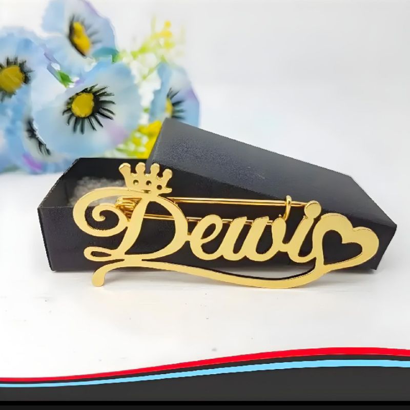 bros nama costum lapis emas titanium