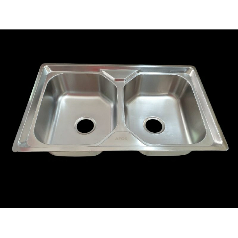 Bak Cuci Piring / Kitchen Sink 2 Lubang Stainless uk. 80 x 50 x 18 cm
