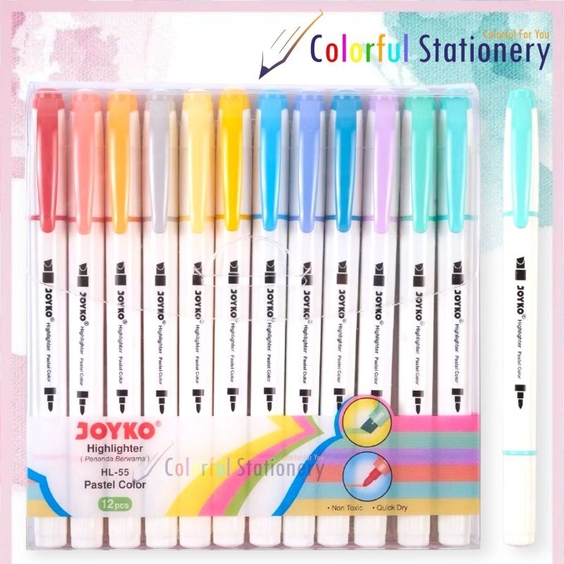 

H7Y Highlighter HL 55 / Penanda Joyko 1 Set (12 Pcs)