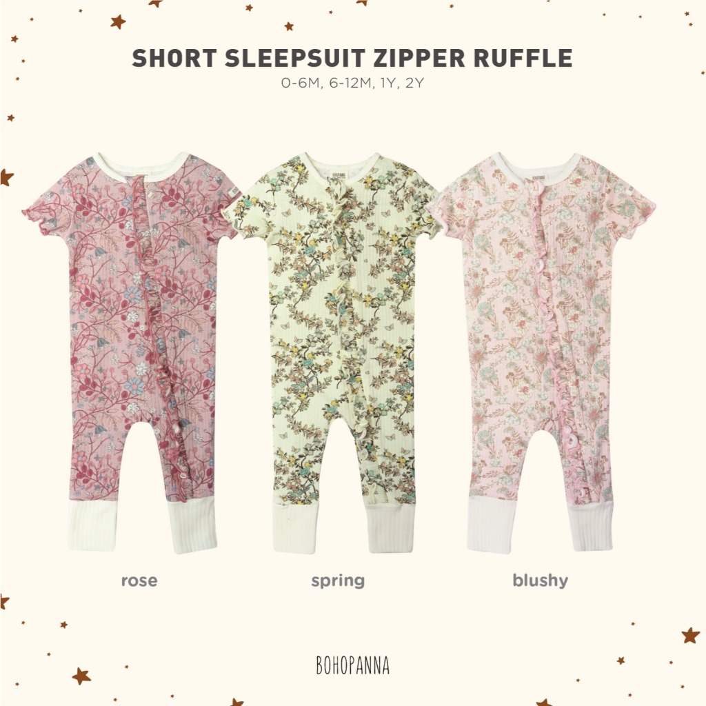 Bohopanna Short Sleepsuit Ruffle | Bohopanna Sleepsuit Perempuan