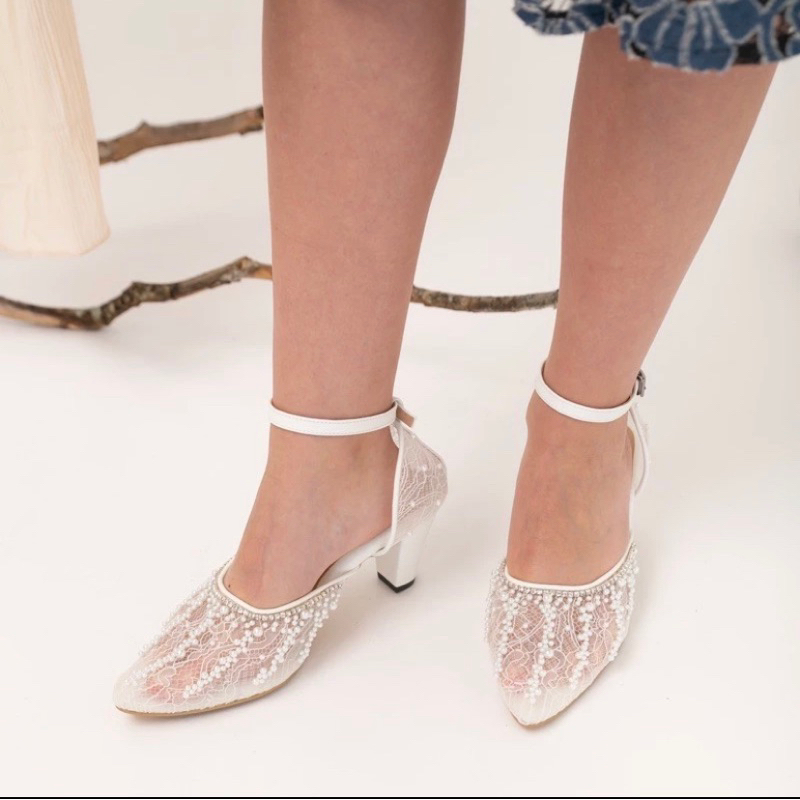 Clairine Elsa Wedding Shoes Heels 7cm , Sepatu  Heels Pengantin