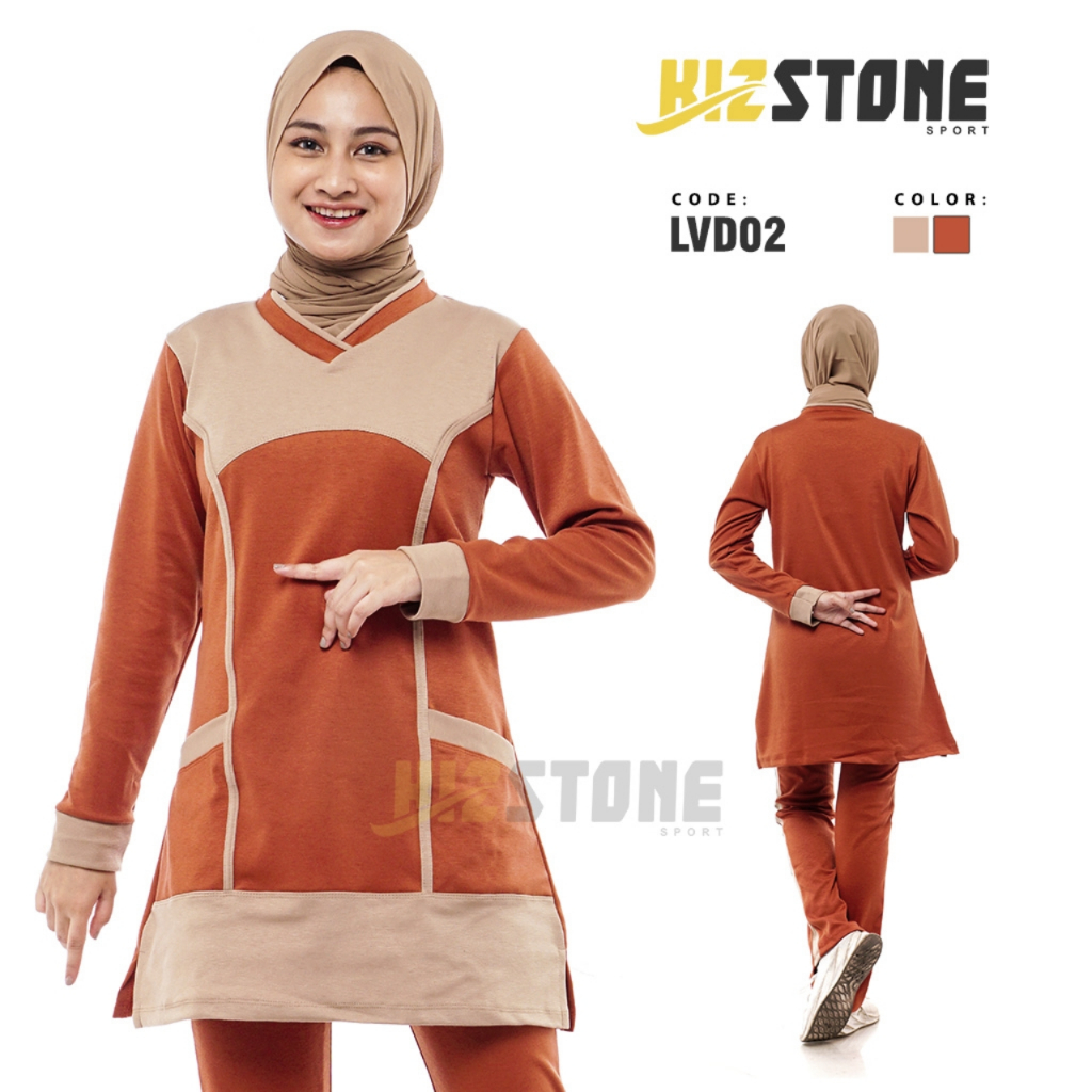 Setelan Baju Senam Syar'i / Baju Senam Wanita / Baju Senam Muslimah / Senam Tunik