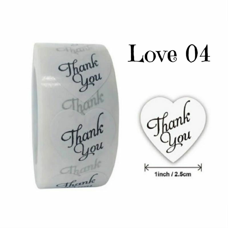 

50 Pcs Sticker Label Thank You/Ucapan Terima Kasih Love 04