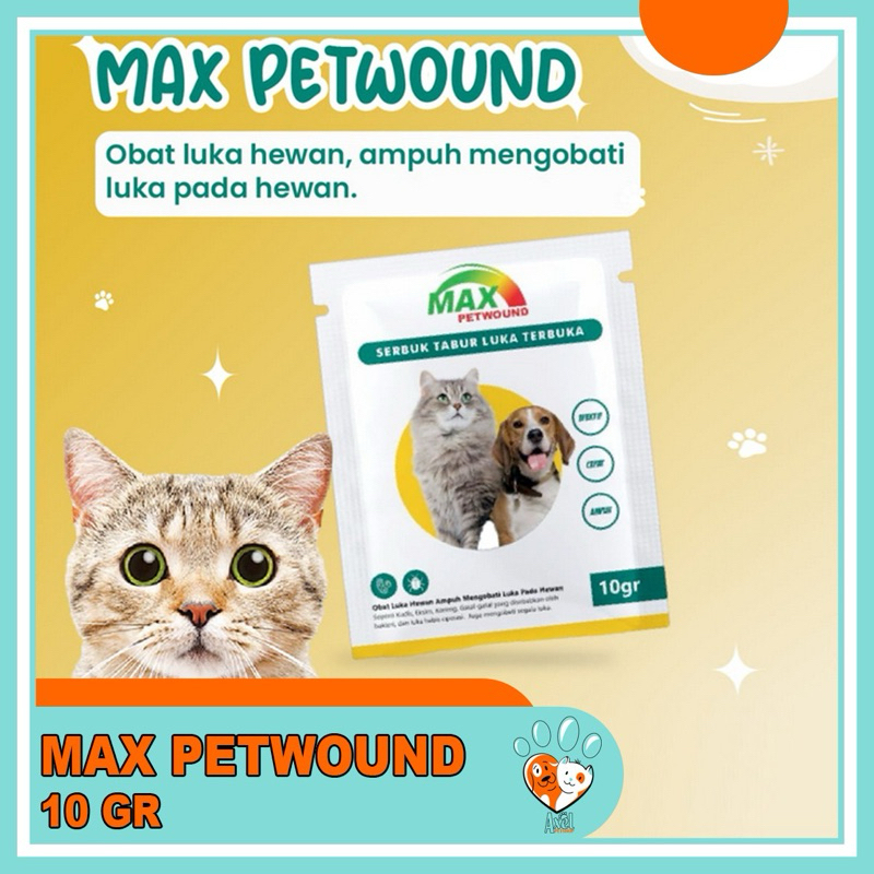 MAX PETWOUND Obat Serbuk Luka Kucing, Obat Kucing Luka luka Luar