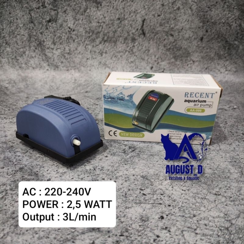 Mesin Aerator 1 Lubang Recent AA-999 Airpump 1 Output