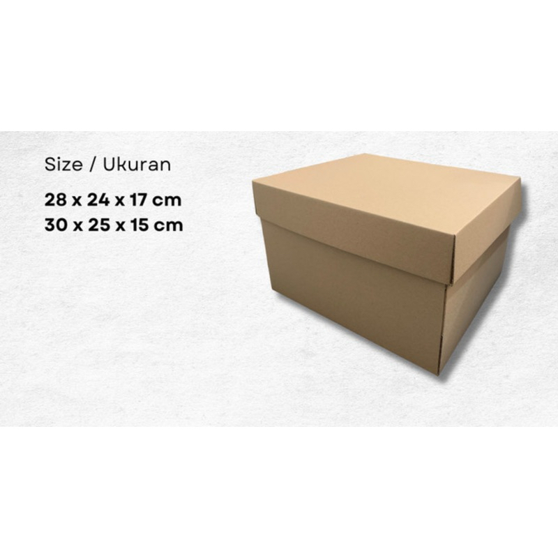 

box corrugated model tutup topi size 28x24x17 cocok buat kotak kado,hampers dll