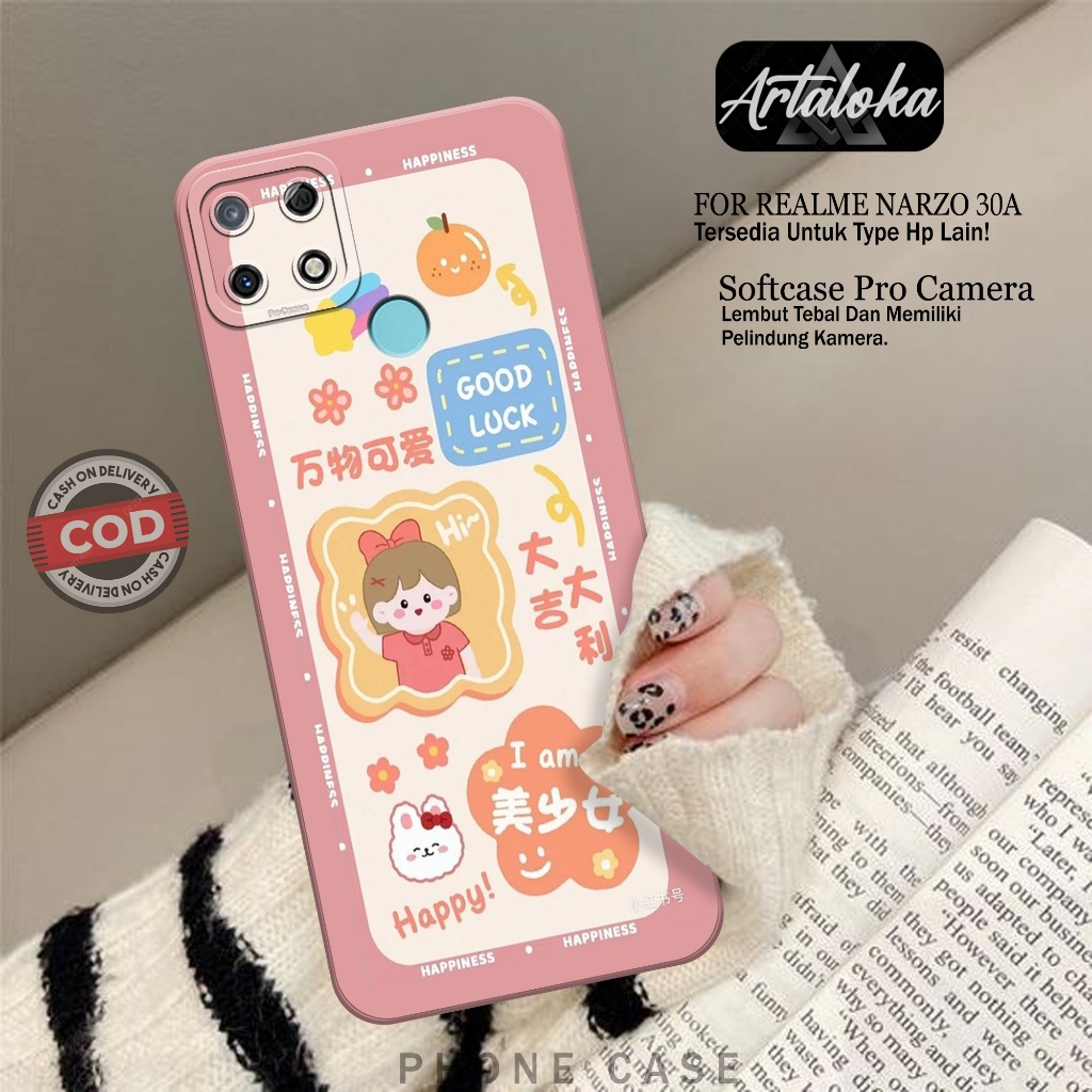 Case Hp Realme Narzo 30A Fashion Case Kartun Lucu Case Realme Narzo 30A Silikon TPU Pro Camera Casin