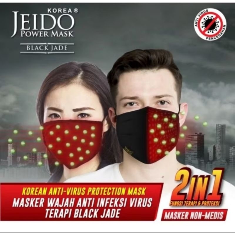 JEIDO POWER MASK BLACK JADE - MASKER WAJAH ANTI INFEKSI VIRUS PROCTION