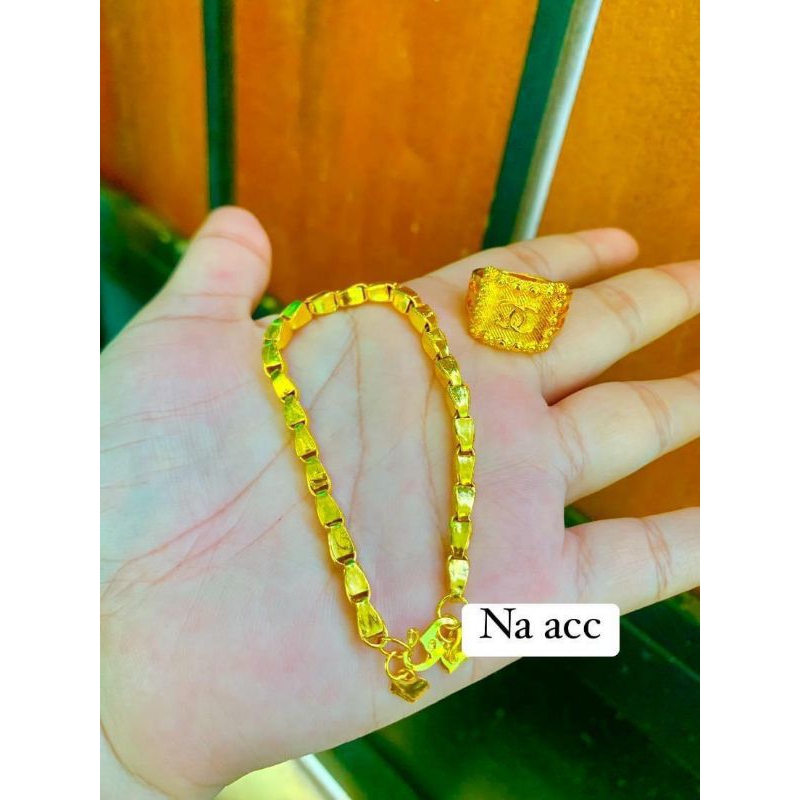 gelang padi 2 suku lapis emas