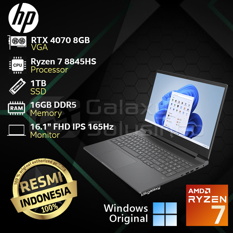 HP VICTUS 16 S1777AX - GeForce RTX 4070 AMD Ryzen 7-8845HS 1TB SSD 16GB RAM Gaming Notebook Laptop G