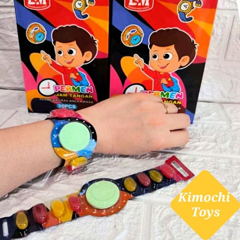 

Permen Jam Tangan DSM Box Isi 30 Gelang Mainan Anak Wrist Watch Strap Toy