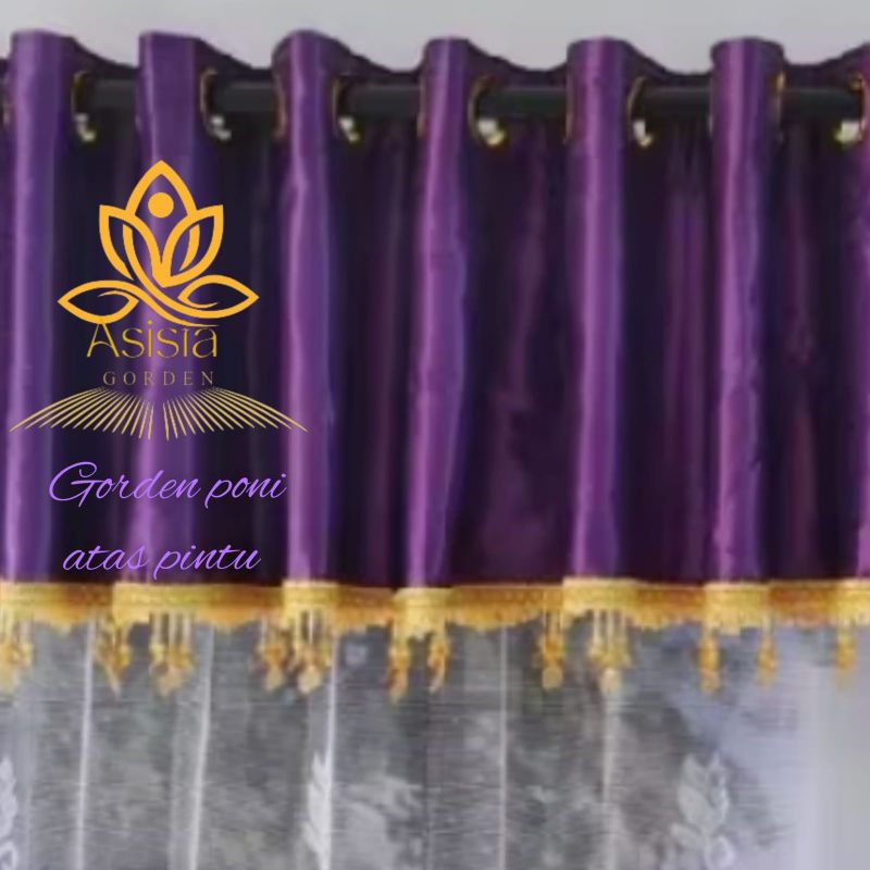 Gorden Poni Blackout Import Printing Unggu Gold hijau Biru merah abu Model Smokring