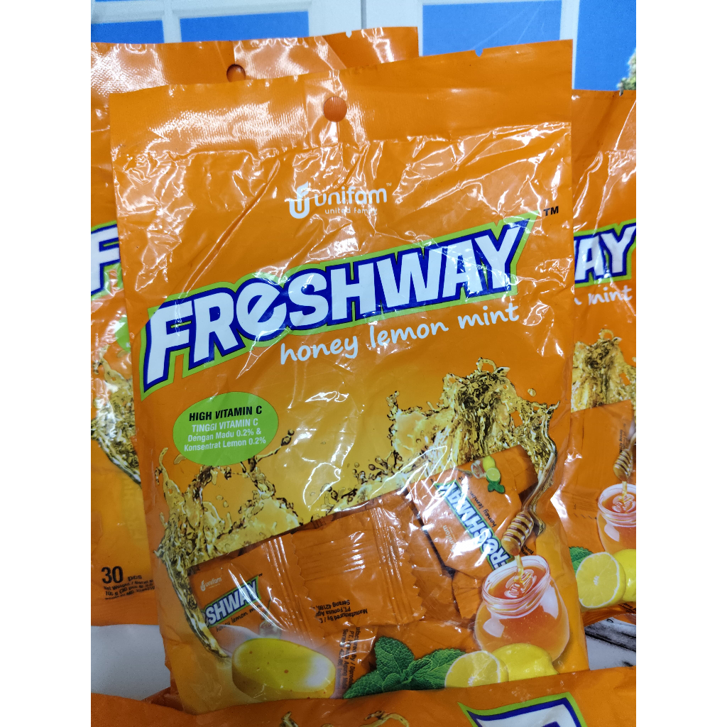 

PERMEN FRESHWAY HONEY LEMON MINT ISI 30 BUTIR @3.5 GR