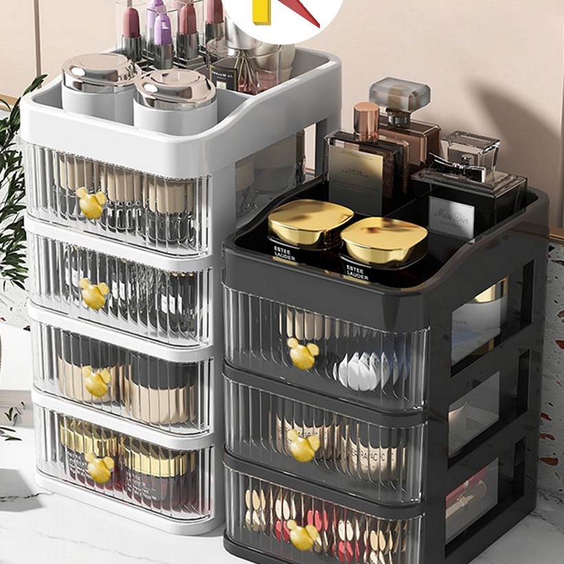 FG2 SKK166 Rak Kosmetik Serbaguna 3 Laci Tempat Make Up Storage Box Bear  Rak Kotak Penyimpanan Alat