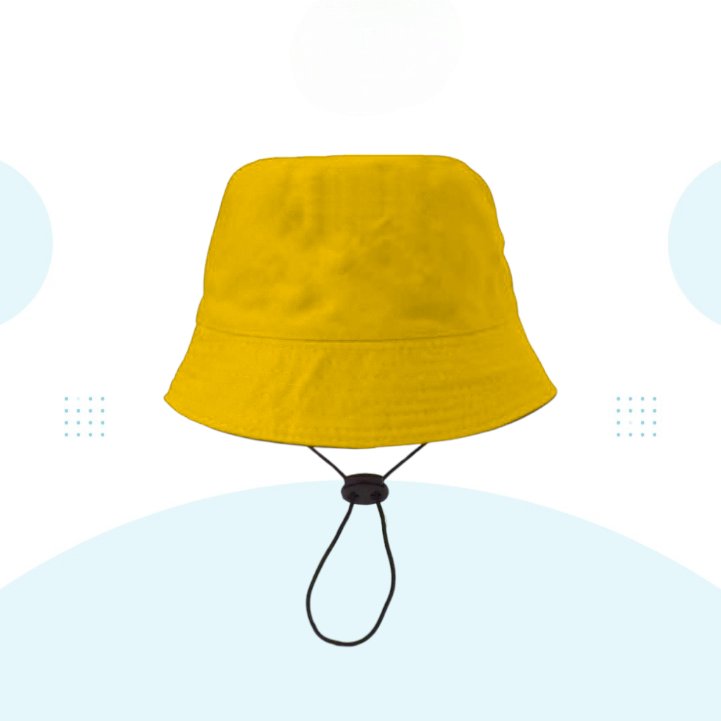 TOPI BUCKET ANAK TOPI BUCKET TALI ANAK KUNING POLOS