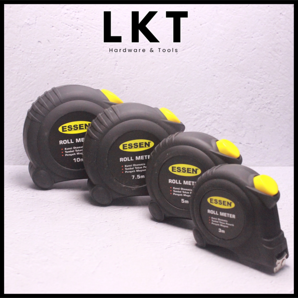 ESSEN Meteran Body Karet Autostop 3 5 7,5 10 Meter Measuring Tape