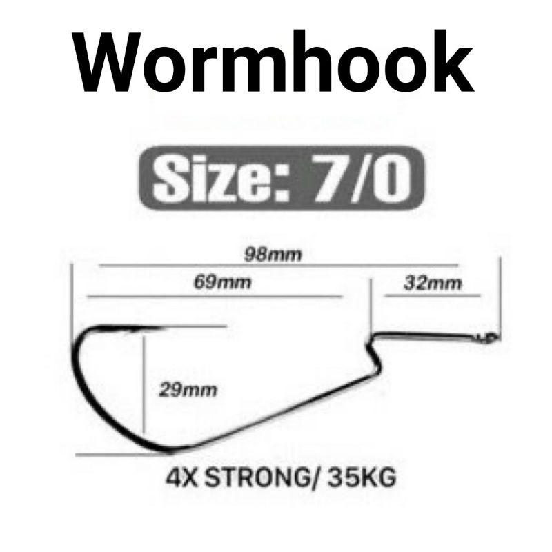 worm hook 7/0 untuk softlure
